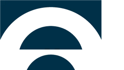 Logo for the magazine The Transmitter. The image shows a stack of dark blue half circles getting increasing larger, resembling both a radio transmission and the letter T.