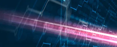 Abstract pink and blue technological image on a black background