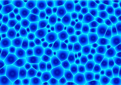 Abstract cyan light on a dark background.