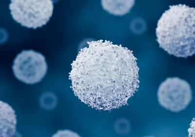 3D rendered T cells in suspension