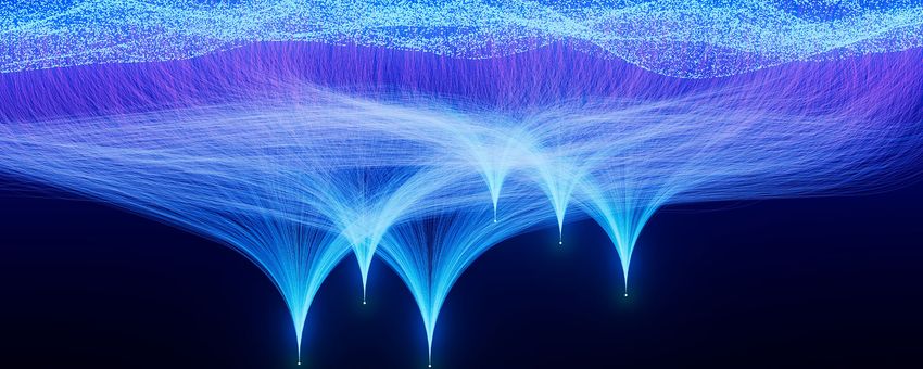 Abstract depiction of an artificial intelligence neural network Abstract depiction of an artificial intelligence neural network