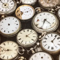 Retro styled image of old scratched and run down pocket watches, signifying biological age kits that predict epigenetic aging.