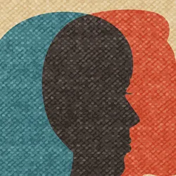 Overlapping silhouettes of a woman and a man, signifying sex-specific gene expression.  