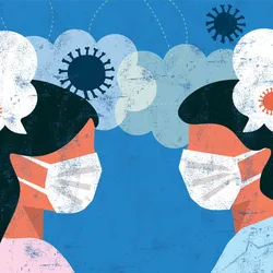 Men and women wearing face mask during novel coronavirus, highlighting immune system differences between males and females.