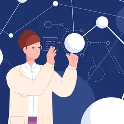 A scientist works with a neural network, representing research-grade artificial intelligence tools.