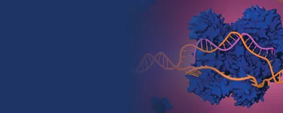 Multicolored conceptual image of gene editing research.