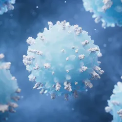 Illustration of immune cell with antibodies