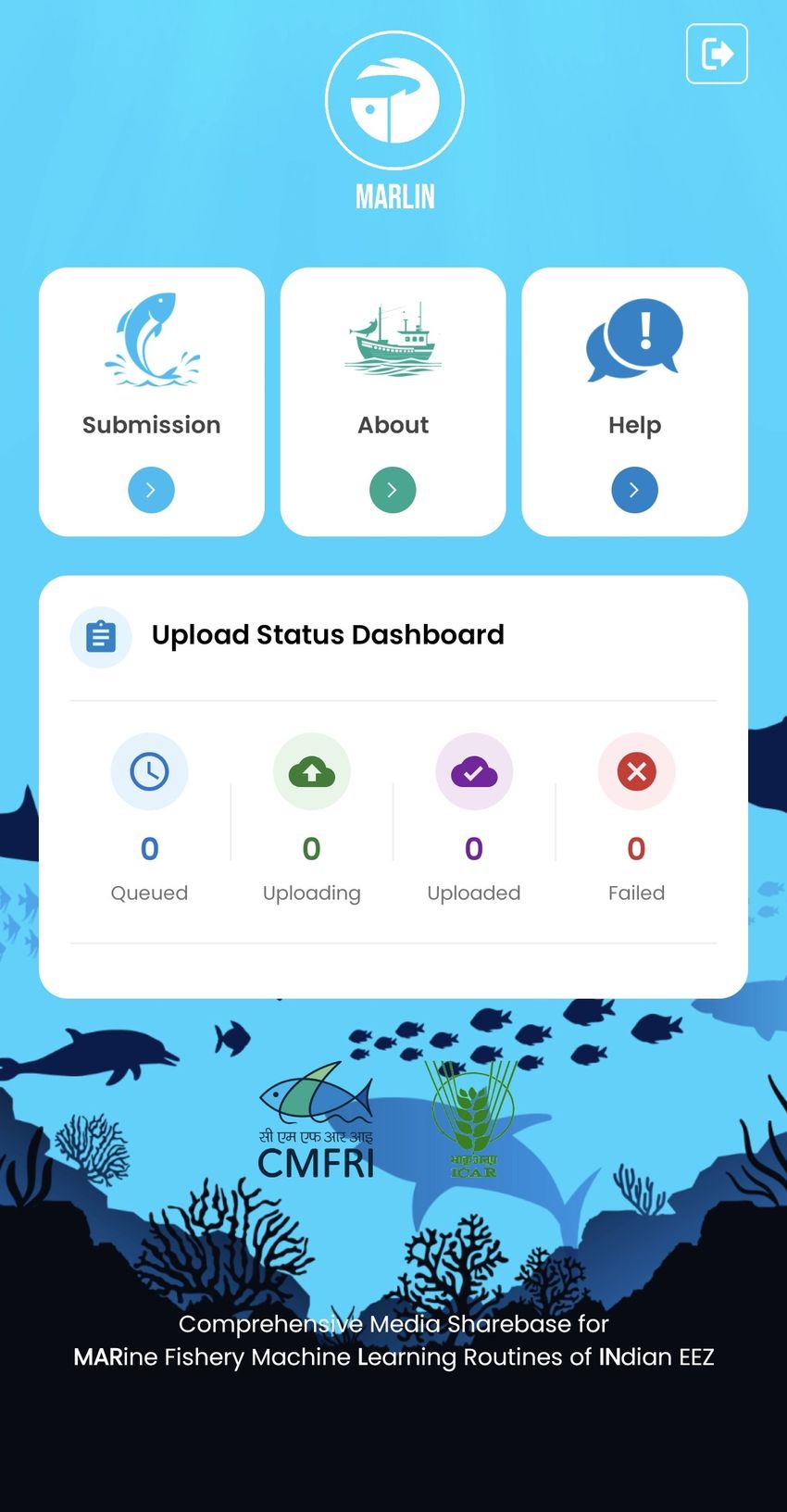 A photo of the MARLIN app user interface.