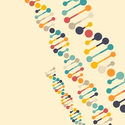Conceptual multicolored image of DNA helices.